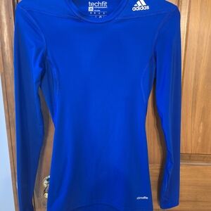 Adidas Royal Blue Techfit Long Sleeve Shirt